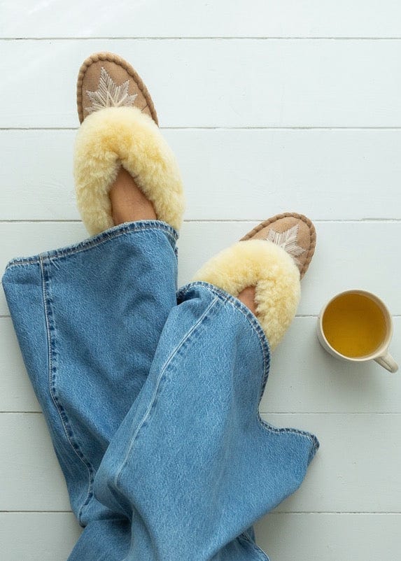 NEW Women's Sheepskin Moccasin Slippers – Oyster