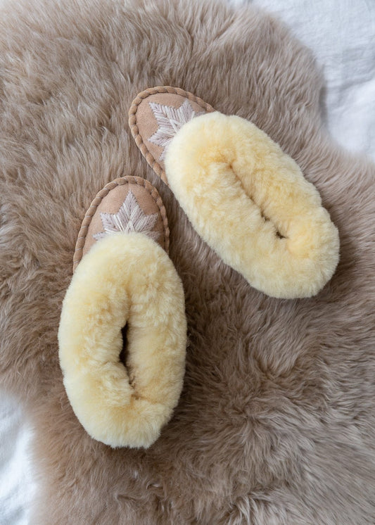 NEW Women's Sheepskin Moccasin Slippers – Oyster